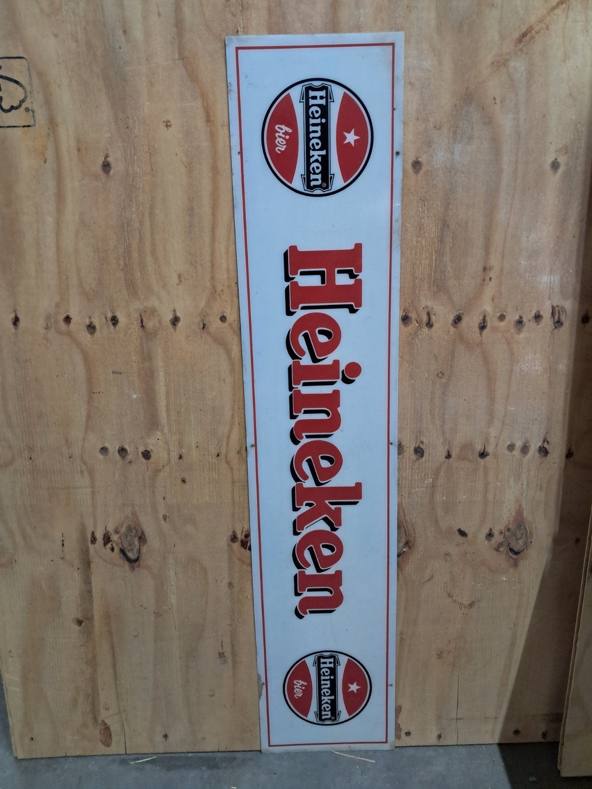 Heineken Lichtdoorlatend Reclamebord - Vintage Decoratie, Verzamelen, Ophalen, Gebruikt, Reclamebord