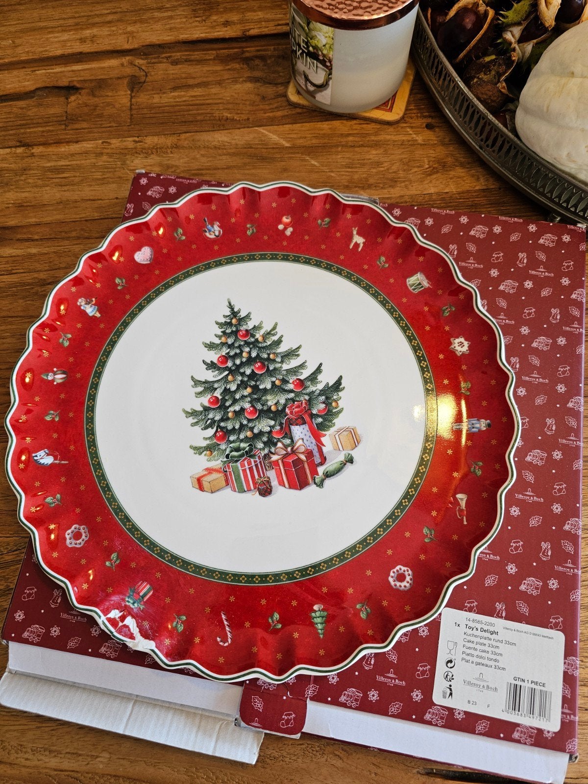 Villeroy en Boch kerst cake schaal, Ophalen of Verzenden, Gebruikt