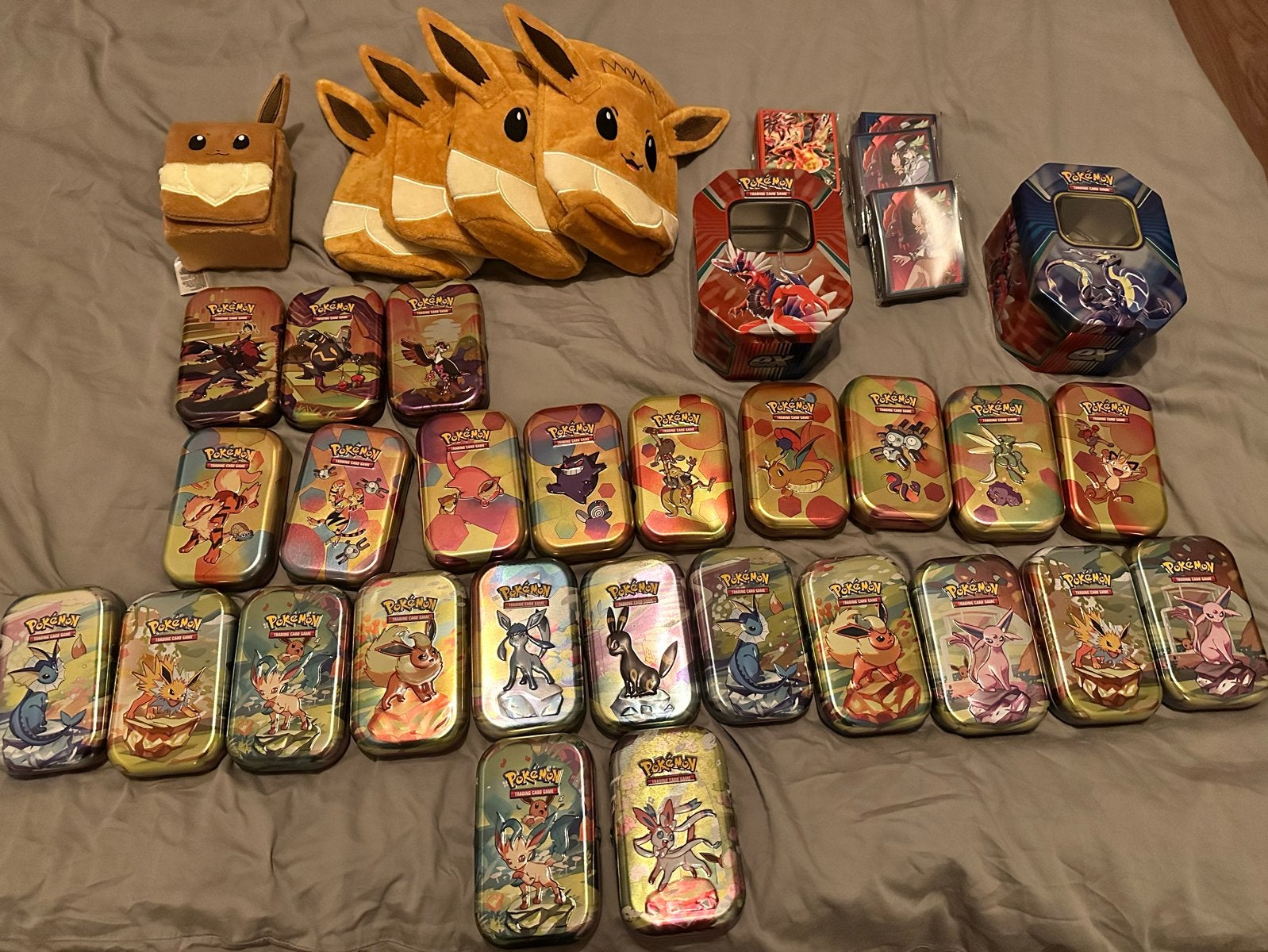 Pokémon verzameling: blikken, sleeves, kaarten en figuur, Ophalen of Verzenden, Zo goed als nieuw, Overige typen