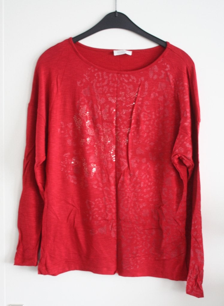 rood truitje met glitters maat s, Kleding | Dames, Ophalen of Verzenden, Gedragen, Maat 36 (S), Rood