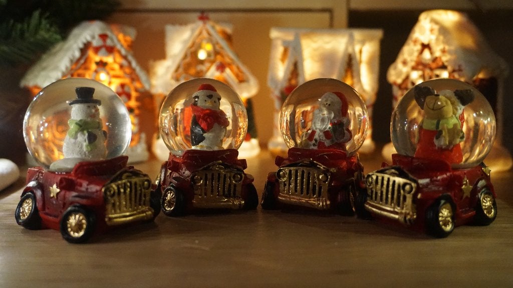 Set van 4 Kerst Schudbollen – Sfeervolle Kerstdecoratie 🎄❄️, Verzenden, Nieuw