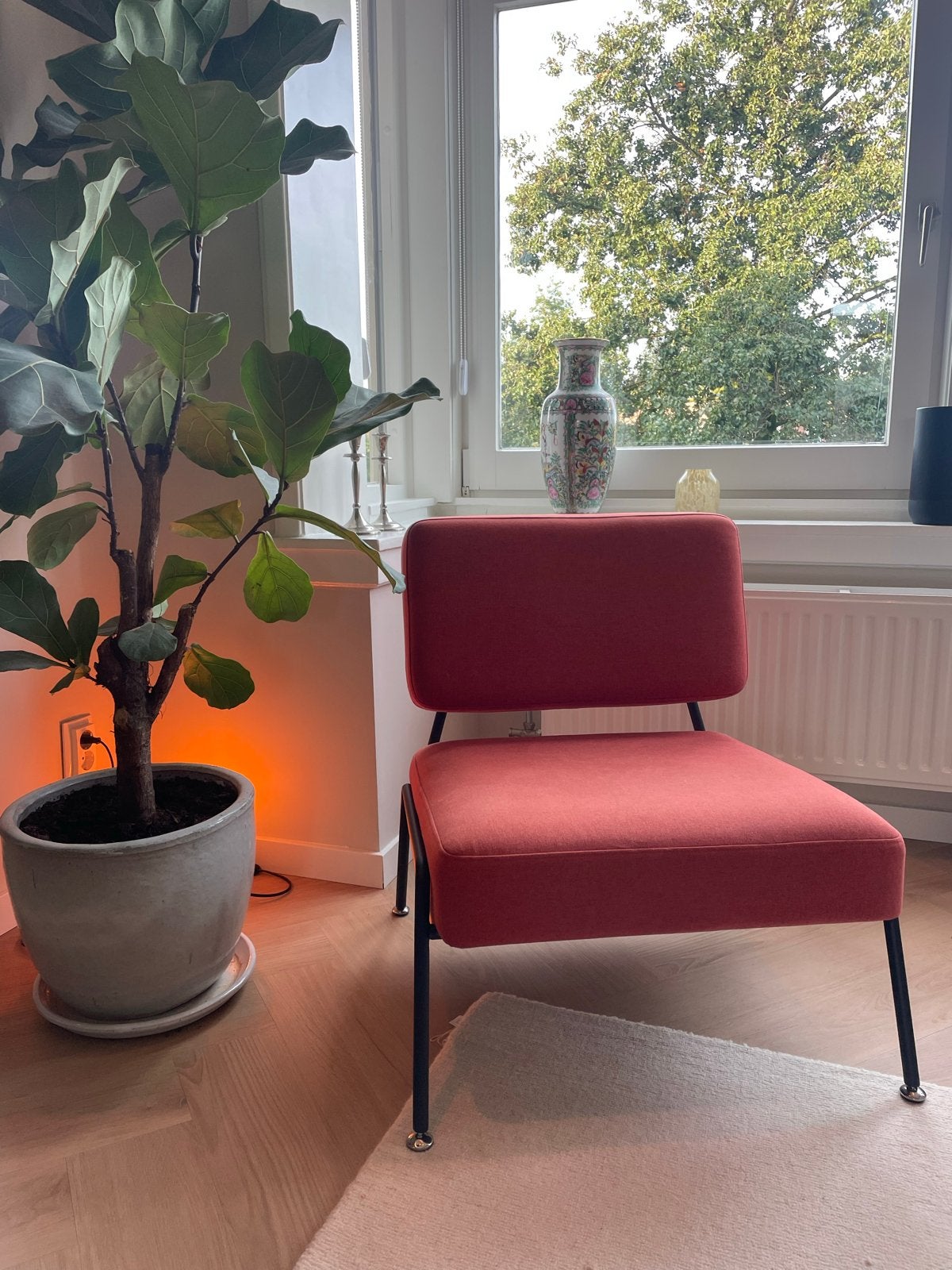 Vintage stijl fauteuil MADE, Ophalen, Minder dan 75 cm, Zo goed als nieuw, Metaal
