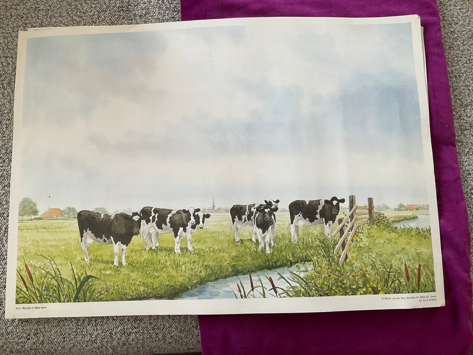 Aquarel reproductie van Wiebe van der Zee:, Ophalen of Verzenden, Papier/karton, Print, Dieren