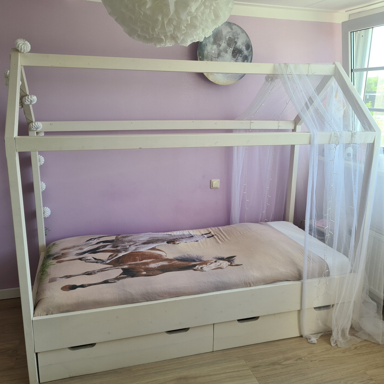 Mooi massief houten bedhuisje / kinderbed met opberglades, Kinderen en Baby's, Ophalen, Gebruikt, Overige typen