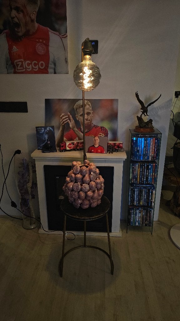 Light & Living Vloerlamp + Tafel! Brons/Goud Industireel!, Ophalen, Nieuw, 100 tot 150 cm