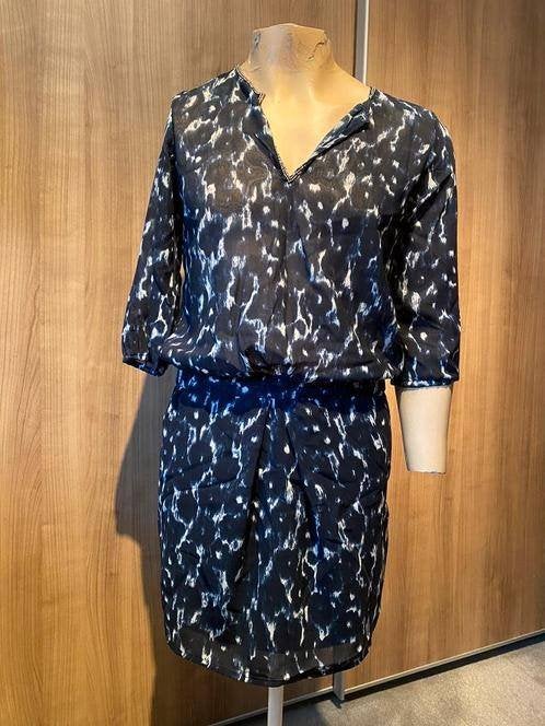 Blauwe Garcia jurk met print mt. M, Maat 38/40 (M), Blauw, Ophalen of Verzenden, Zo goed als nieuw