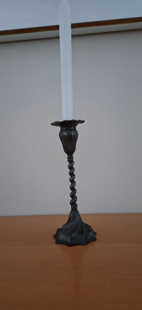 Tinnen kandelaar, Ophalen of Verzenden, Overige materialen