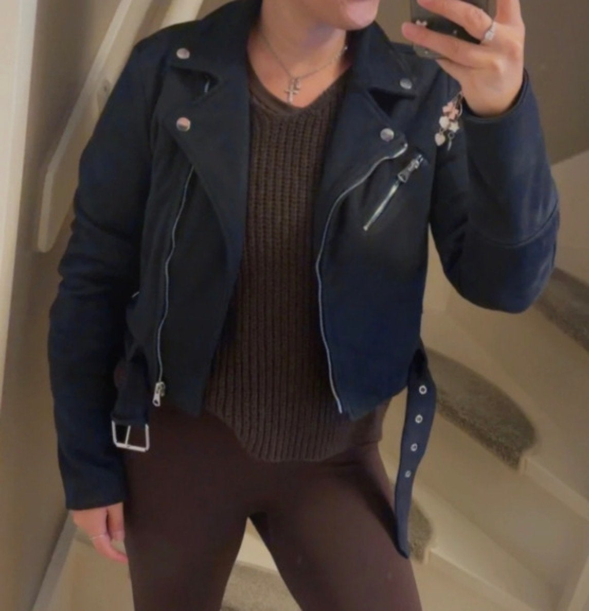 Pull&Bear bikerjack van suède-look stof, Ophalen of Verzenden, Zo goed als nieuw, Maat 38/40 (M), Zwart