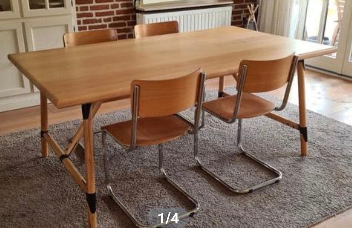 Sjoerd Vroonland Pintable en Bench - Essenhout, Ophalen, Modern, Scandinavisch, Design, 50 tot 100 cm, Zo goed als nieuw