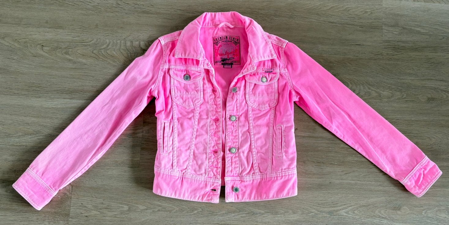Vingino jeans jasje, maat 12, Ophalen of Verzenden, Gebruikt, Meisje, Jas