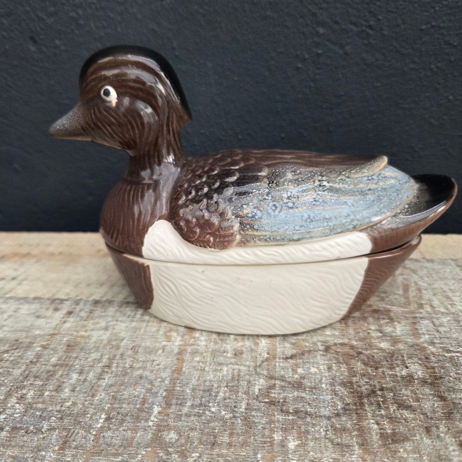 mooi eendje van Michel Caugant, terrine, Antiek en Kunst, Ophalen of Verzenden