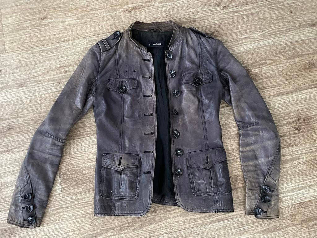 Oakwood leren jas, Ophalen of Verzenden, Gedragen, Maat 46 (S) of kleiner, Bruin