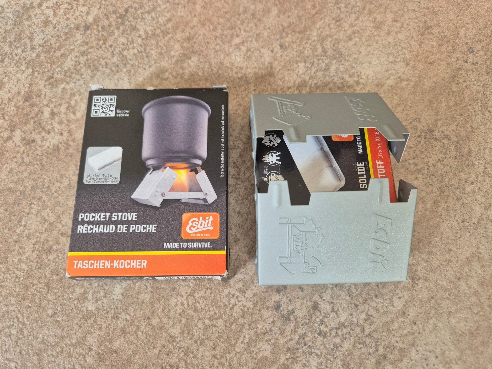 Esbit Pocket Stove Tashen-Kocher - Compacte Brandstofbrander, Ophalen of Verzenden