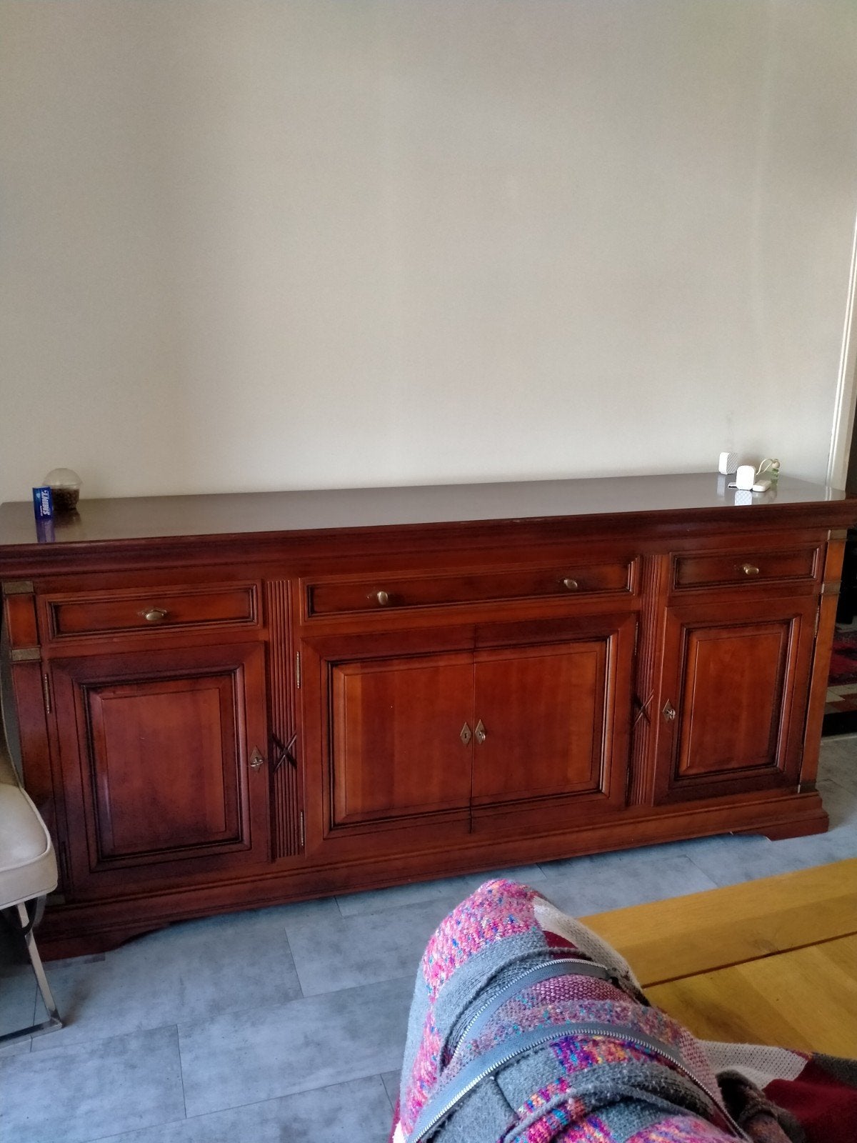 kersenhouten dressoir 2.40 m, Ophalen of Verzenden, Gebruikt, 25 tot 50 cm, 150 tot 200 cm
