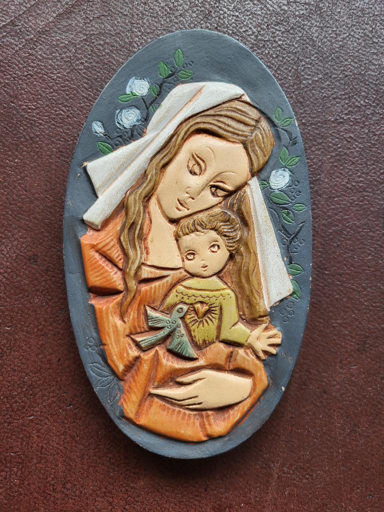 religie/ Maria met Jezus, wanddecoratie., Ophalen of Verzenden, Zo goed als nieuw, Beeld(je), Christendom | Katholiek