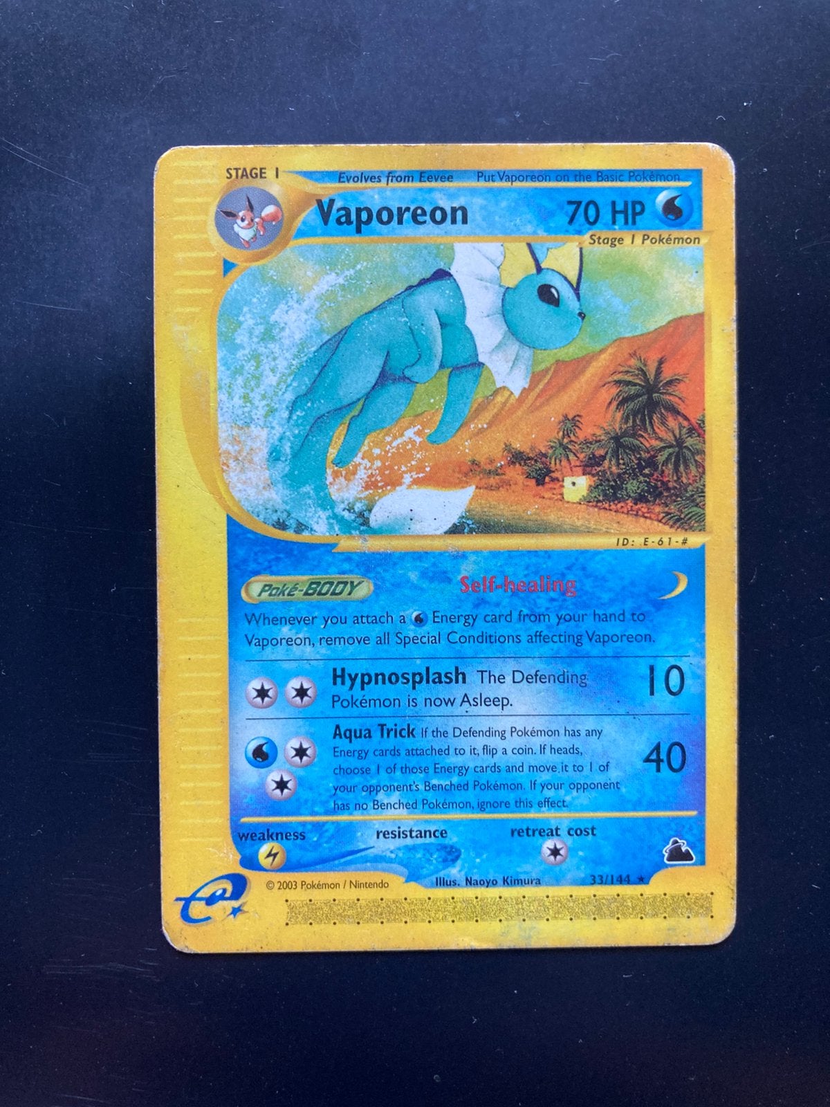 Pokemon kaart Vaporeon, Ophalen of Verzenden, Zo goed als nieuw