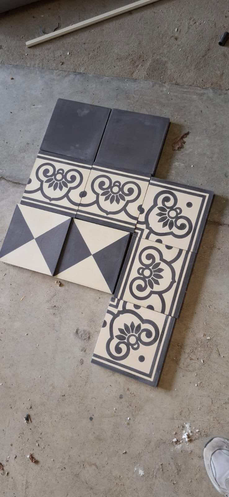 Castello vloertegels 4m2 - Zwart/Wit decor, Ophalen, Keramiek, Nieuw, Minder dan 5 m²