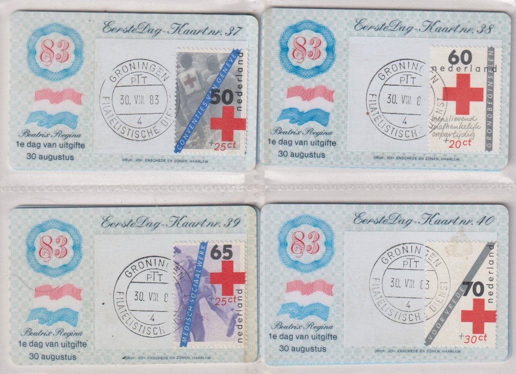 Nederland 1983 Eerste Dag-Kaarten Rode Kruis, Verzenden, Gestempeld, Overige thema's