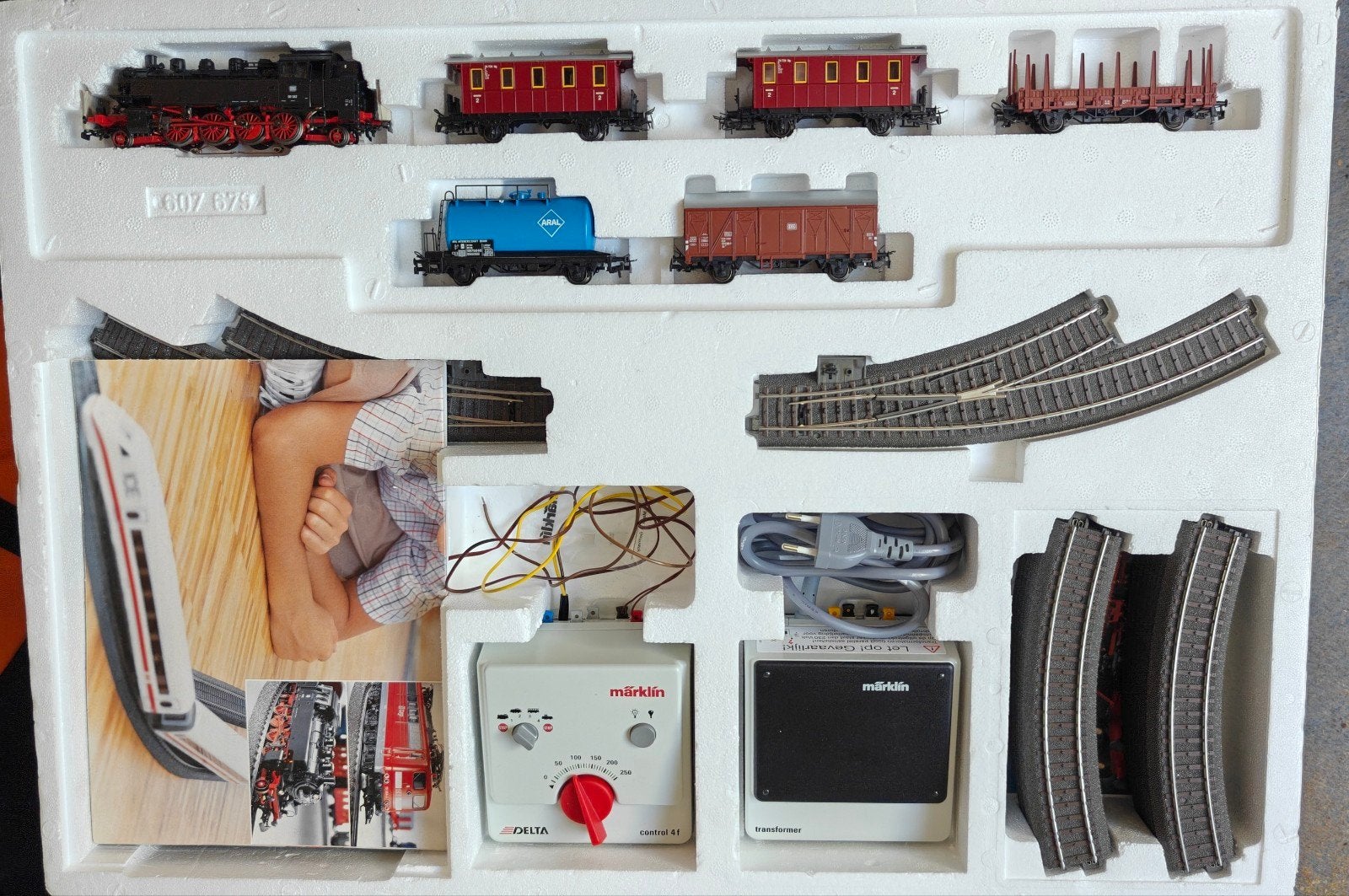 Märklin H0 Startset 29537 met Stoomlocomotief en Wagons, Ophalen, Wisselstroom, Treinset, Zo goed als nieuw