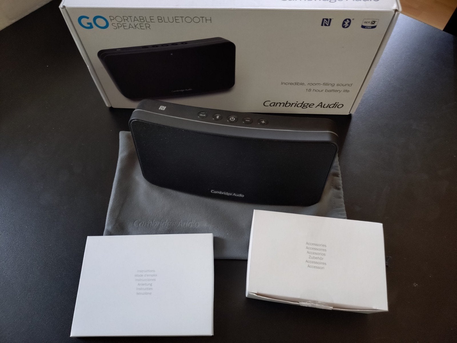 Cambridge Audio GO V2 Black, Bluetooth portable speaker., Ophalen of Verzenden, Bluetooth, Zo goed als nieuw