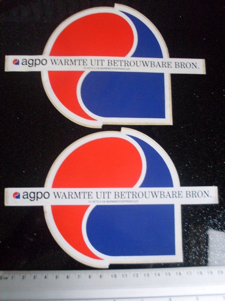 2x sticker agpo warmte uit betrouwbare bron cv ketels, Verzamelen, Stickers, Verzenden, Zo goed als nieuw, Bedrijf of Vereniging