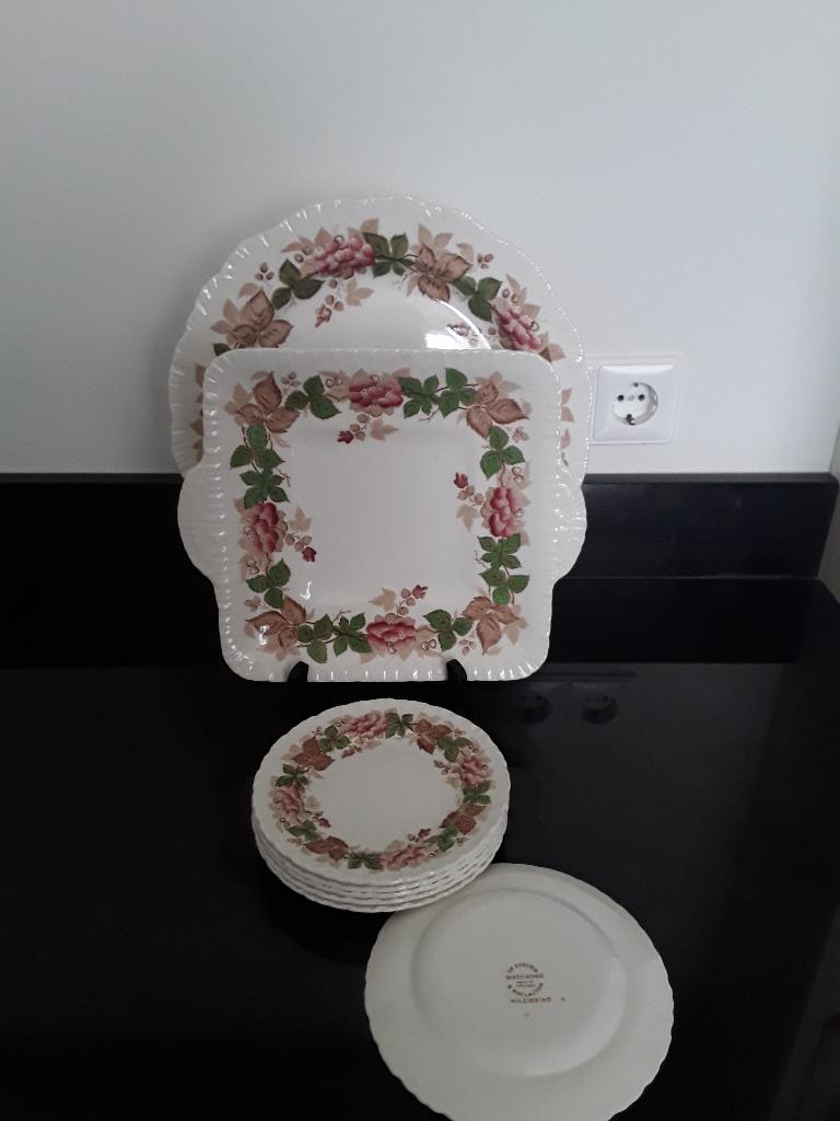 Wedgwood Wild briar/bramen gebakstel en serveerschaal, Verzenden
