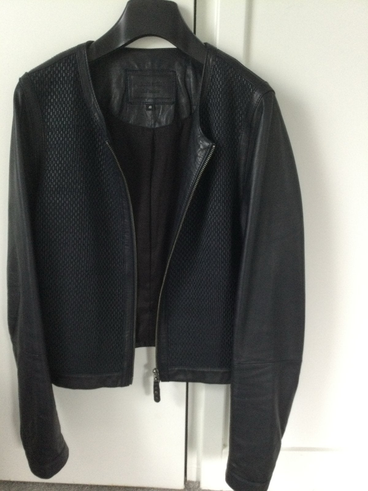 Claudia Sträter donkerblauw leren jasje, maat 40, Kleding | Dames, Jasjes, Kostuums en Pakken, Maat 38/40 (M), Blauw, Ophalen of Verzenden