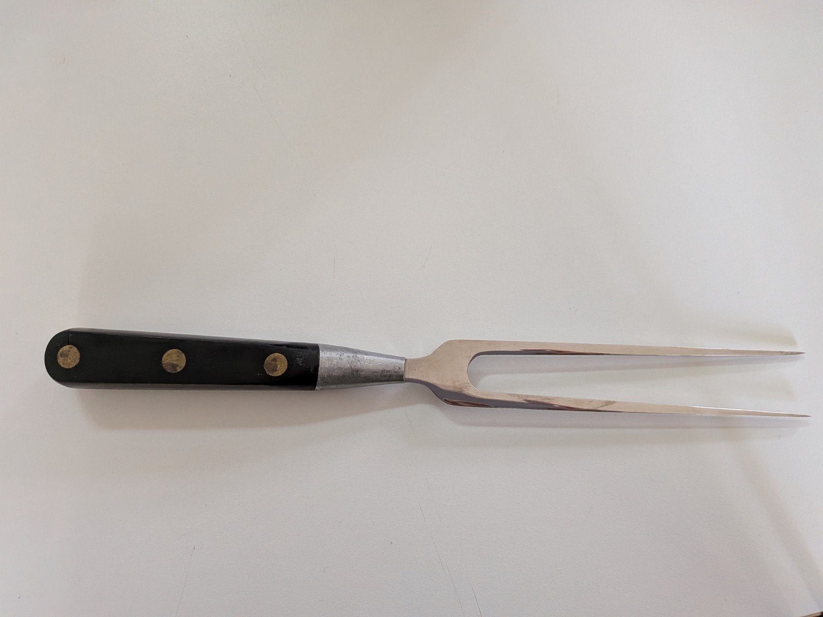Vintage Sabatier 2 Lions trancheervork / vleesvork, Ophalen of Verzenden