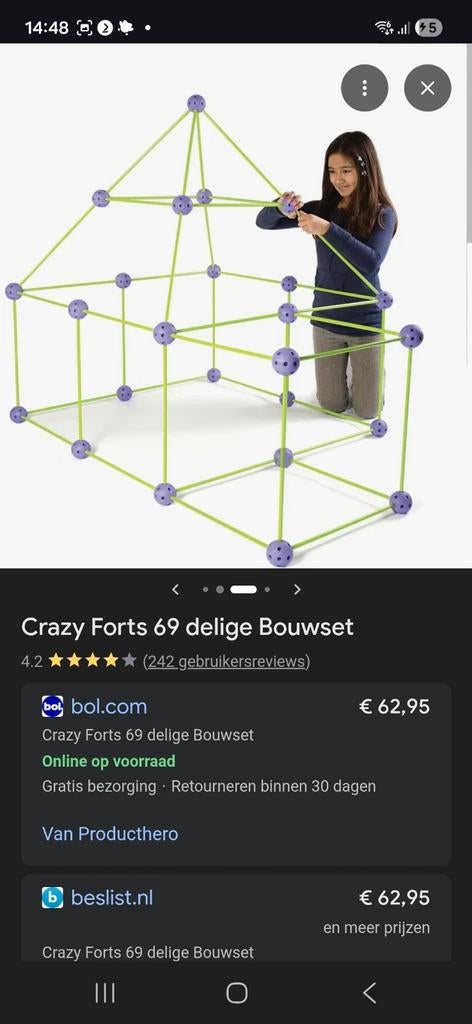 Crazy Forts 69-delige Bouwset, Kinderen en Baby's, Ophalen of Verzenden, Zo goed als nieuw