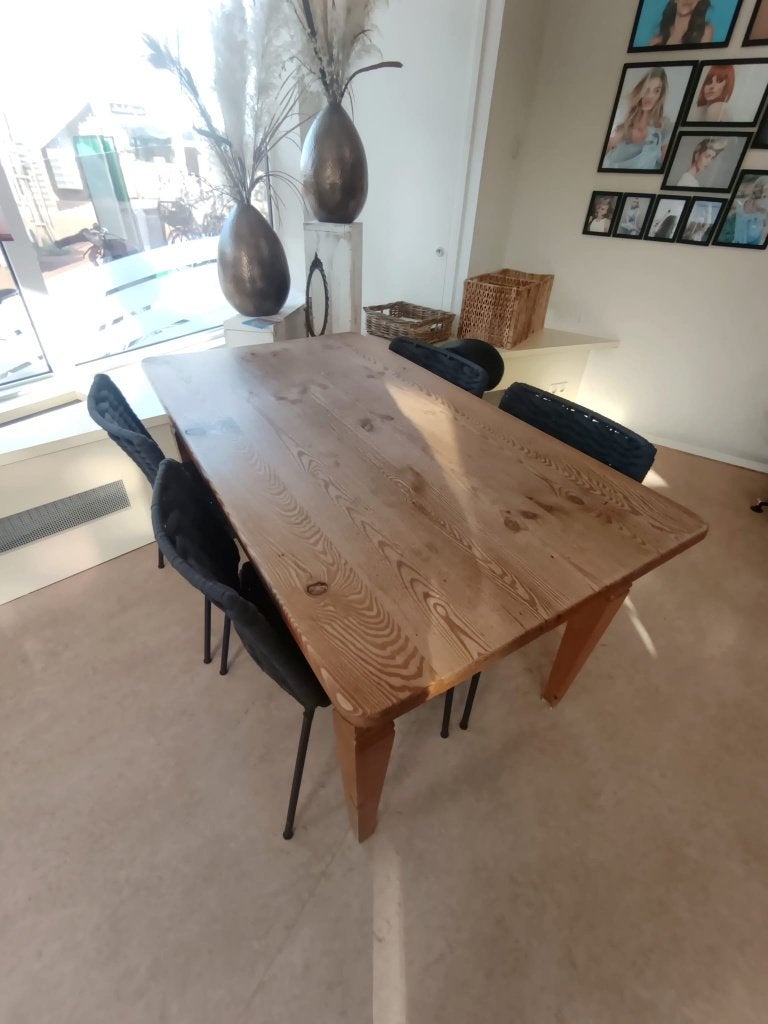 Grenen eettafel, Ophalen, Gebruikt, 50 tot 100 cm, 150 tot 200 cm