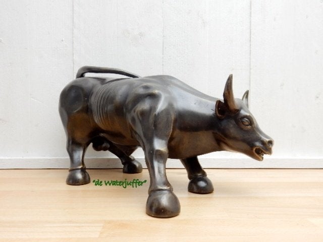 018* Bronzen wall street Bull(Boven €75 geen verzendkosten), Ophalen of Verzenden, Nieuw, Overige materialen, Dierenbeeld
