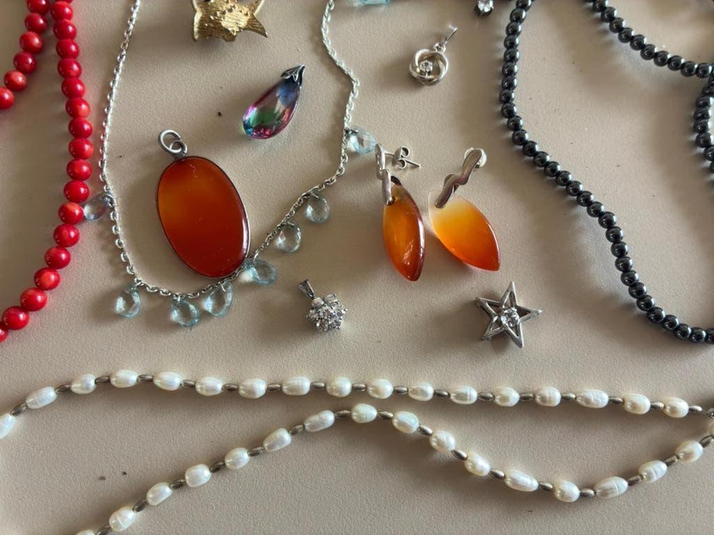 Partij sieraden, Verzenden, Zilver, Overige typen, Met edelsteen