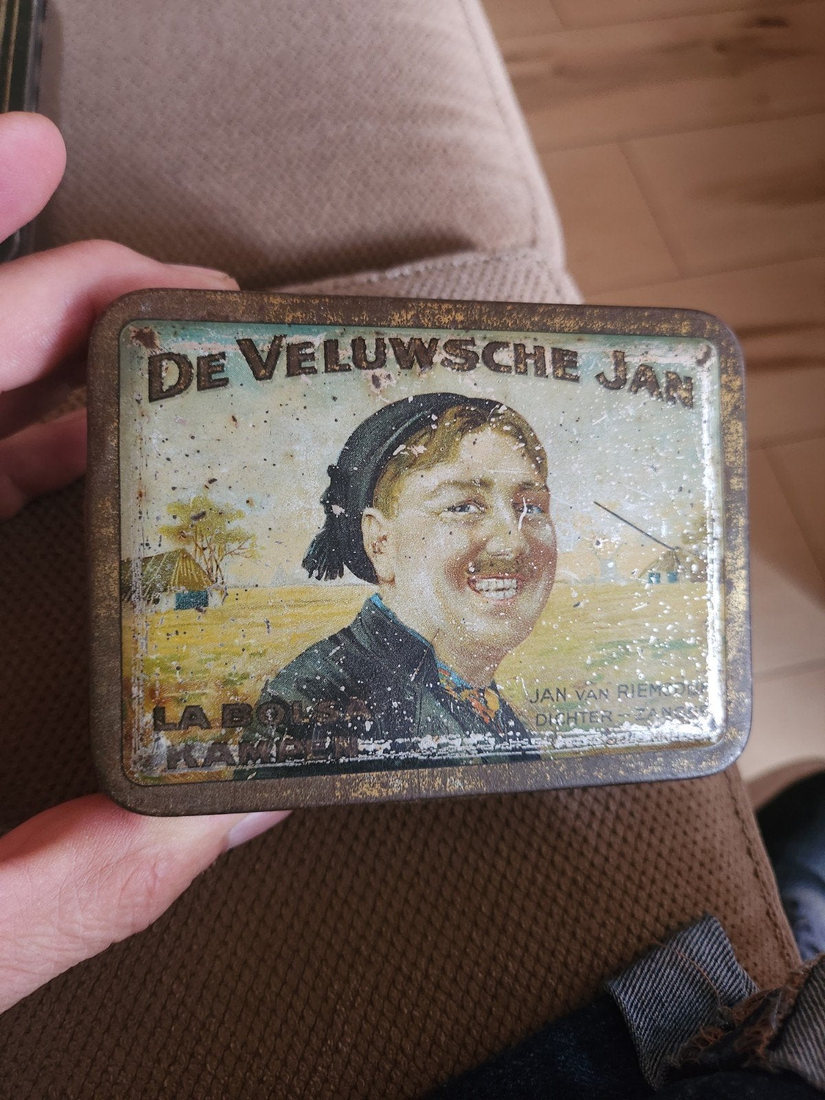 Antiek blik 'De Veluwsche Jan' - Jan van Riemsdijk, Ophalen of Verzenden