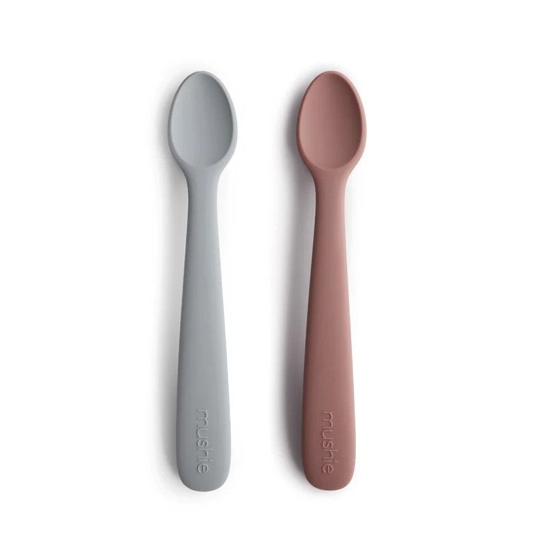Siliconen Baby Lepels (set 2) Stone/Mauve Mushie, 5870 W Fuqua Street - Suite 200 Houston, TX, 77085, Overige typen, Nieuw, Support@mushie.com
