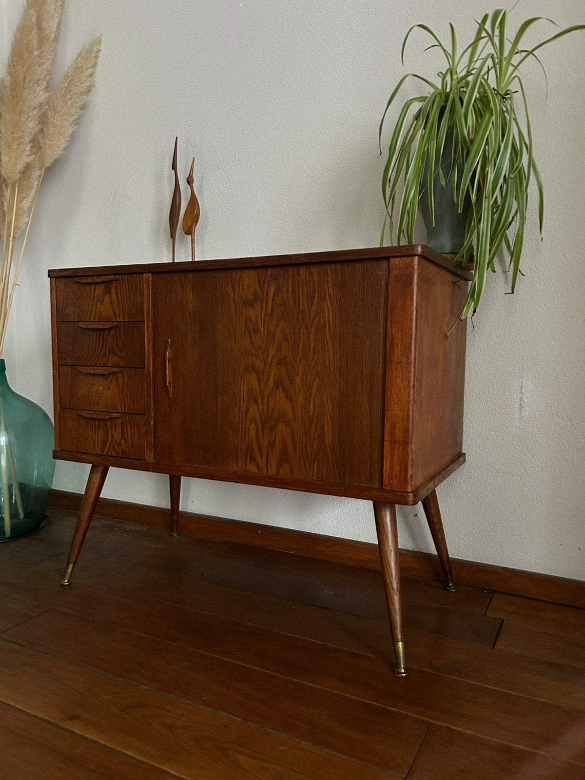 Vintage Teak Dressoir kast wasmeubel, Ophalen, Gebruikt, 25 tot 50 cm