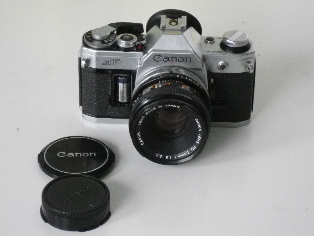 Canon AE1 met 1.8 50mm, Ophalen of Verzenden, Gebruikt, Spiegelreflex, Canon