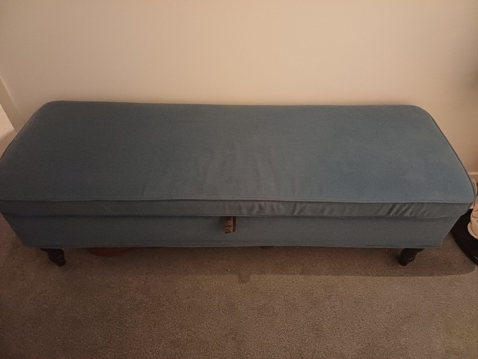 Mooie Opberg Bank Esseboda van IKEA blauw, Ophalen, Minder dan 75 cm, Driepersoons, Zo goed als nieuw