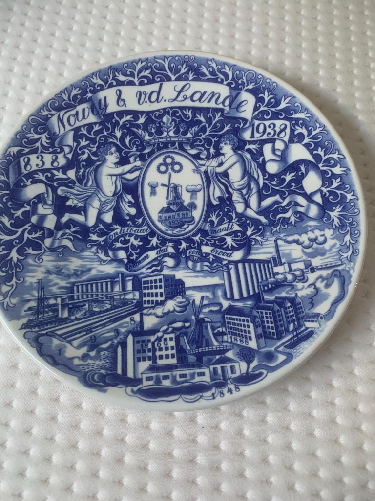 Delfs blauw bord Nowy en van de Lande uit 1938, Ophalen
