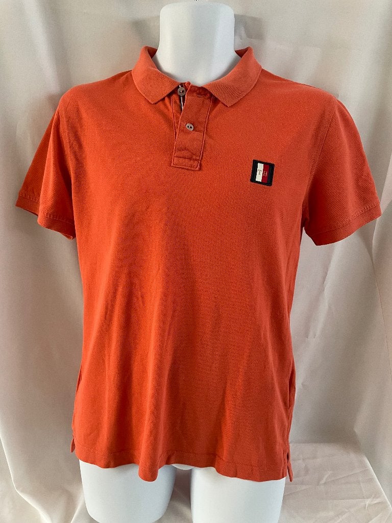 Tommy Hilfiger oranje heren polo, maat S, Tommy Hilfiger, Oranje, Ophalen of Verzenden, Zo goed als nieuw