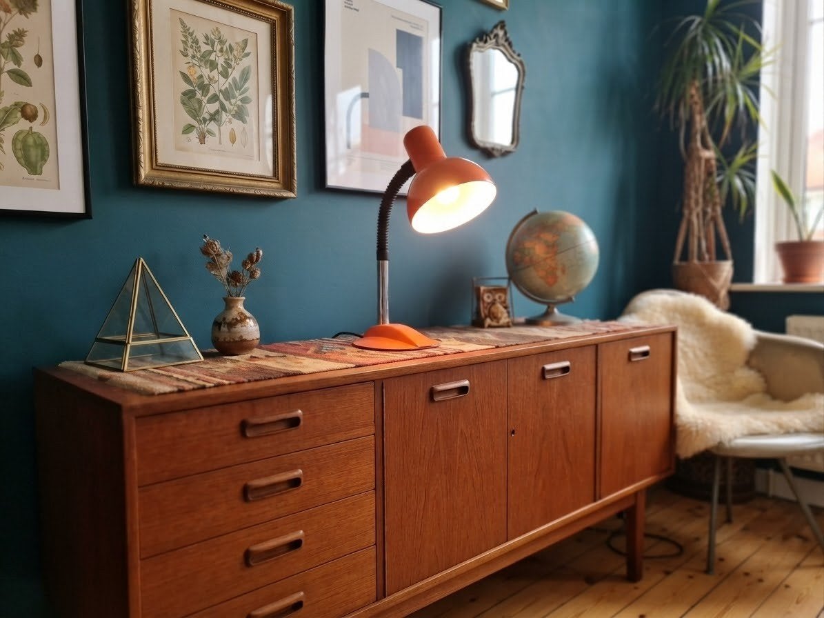 Vintage tafellamp jaren 60/70 Oranje industrieel flexibel ar, Sba@, Sba, Oranje, 1103bg