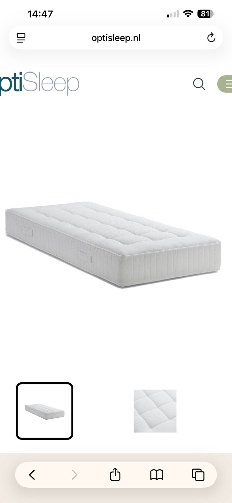 Matras 90x210 cm , 25 cm , als nieuw, Ophalen of Verzenden, Zo goed als nieuw, Eenpersoons