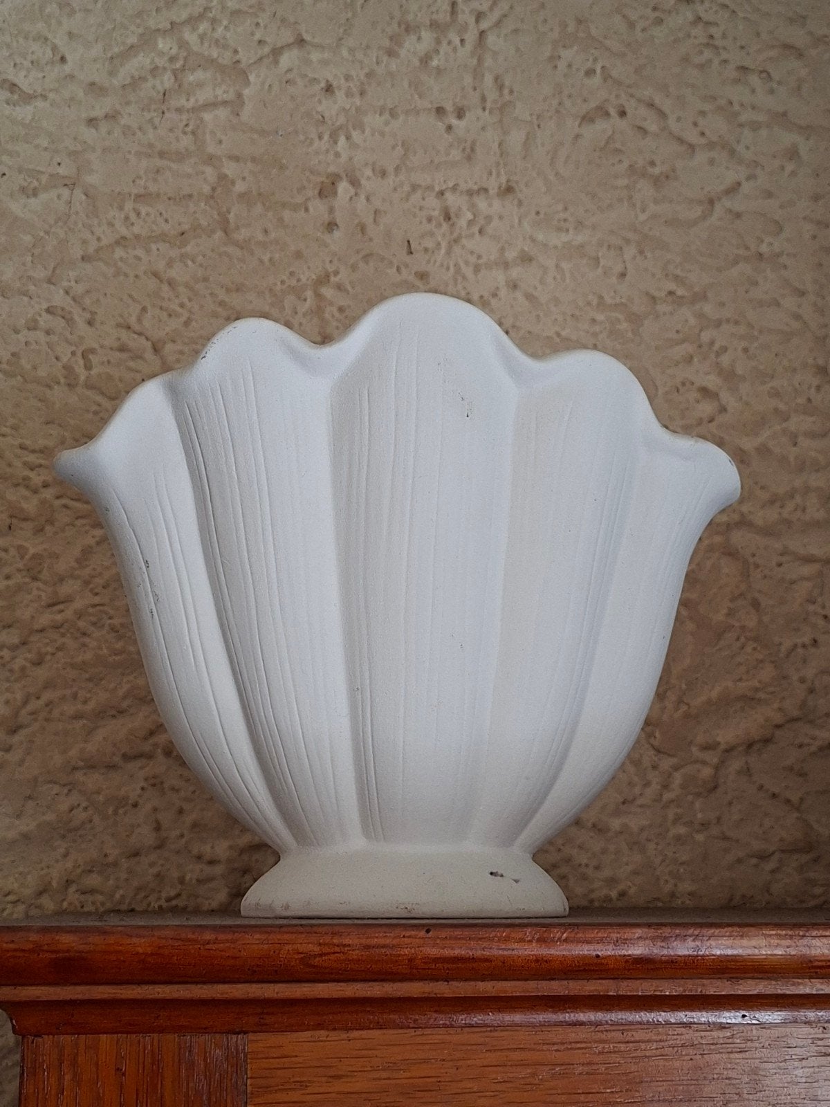 Decoratieve schelpvaas - wit keramiek, Ophalen
