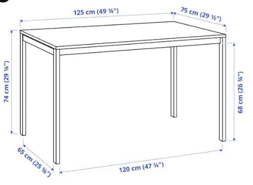 Tafel MELLTORP Bureau, Huis en Inrichting, 100 tot 150 cm, Modern, Skandinavisch, Hip, Cozy, Scandinavisch, 50 tot 100 cm, Zo goed als nieuw