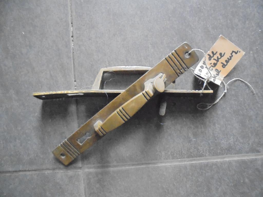 ANTIEK winkel deur grepen koper en ijzer, Antiek en Kunst, Ophalen of Verzenden, Koper
