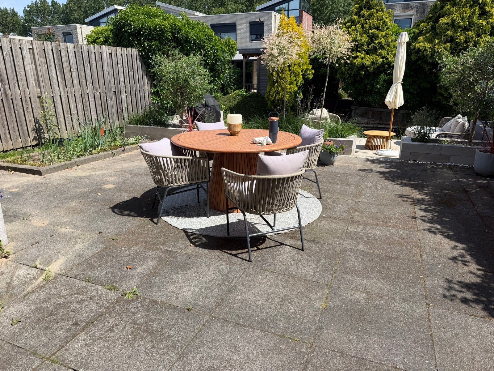 Gebruikte 60x60 terrastegels van beton 35m2, Ophalen, Gebruikt, 10 m² of meer, Beton