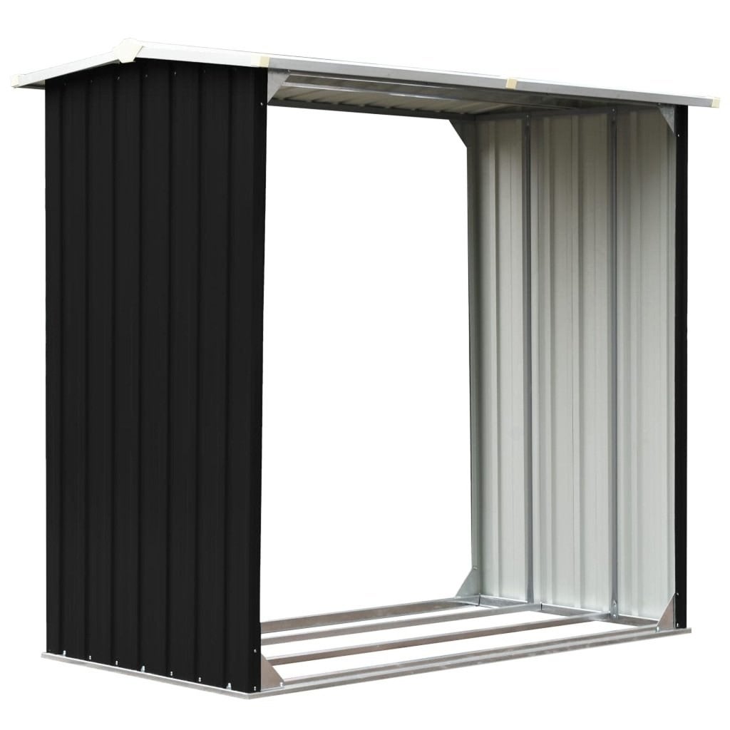 Haardhoutschuur 172x91x154 cm gegalvaniseerd staal antraciet, Minder dan 3 m³, Ophalen