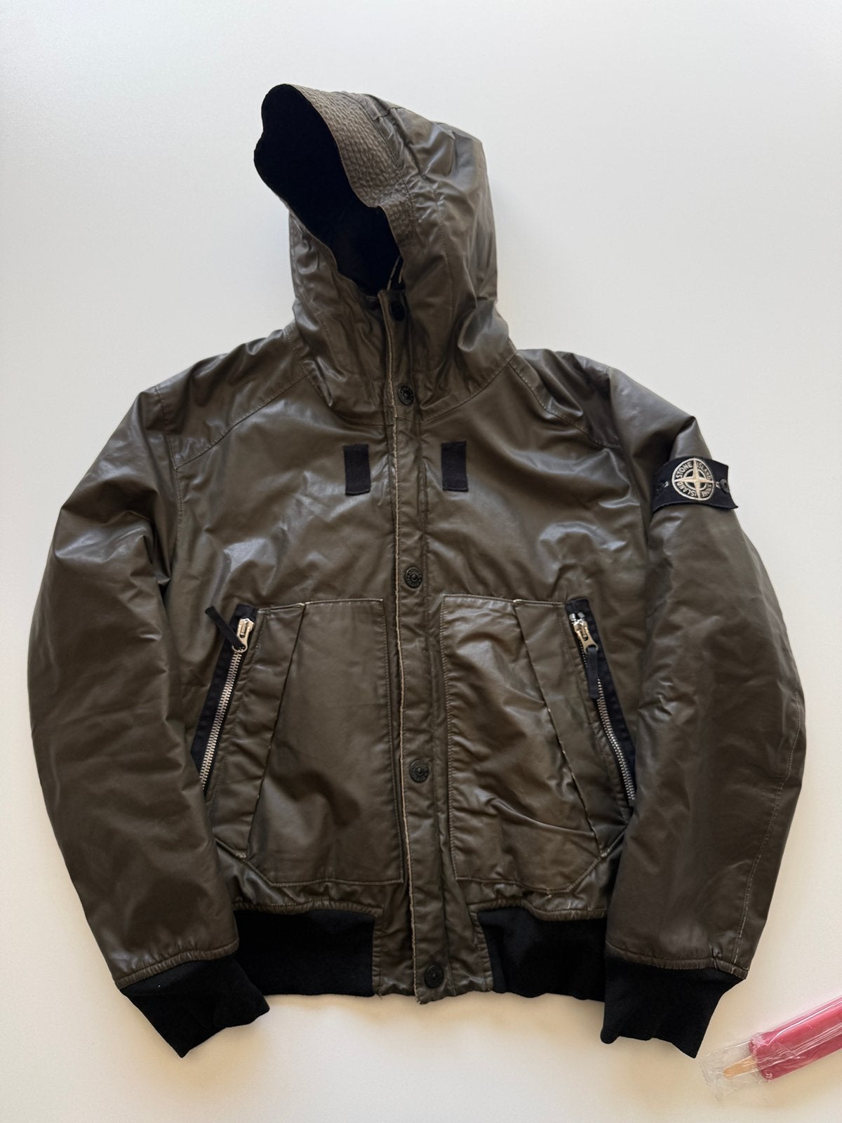 Stone Island Ice Jacket waxed L, Ophalen of Verzenden, Zo goed als nieuw, Maat 52/54 (L), Zwart