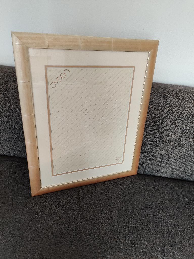 Goudkleurige fotolijst 47 x 57 cm., Ophalen, Gebruikt