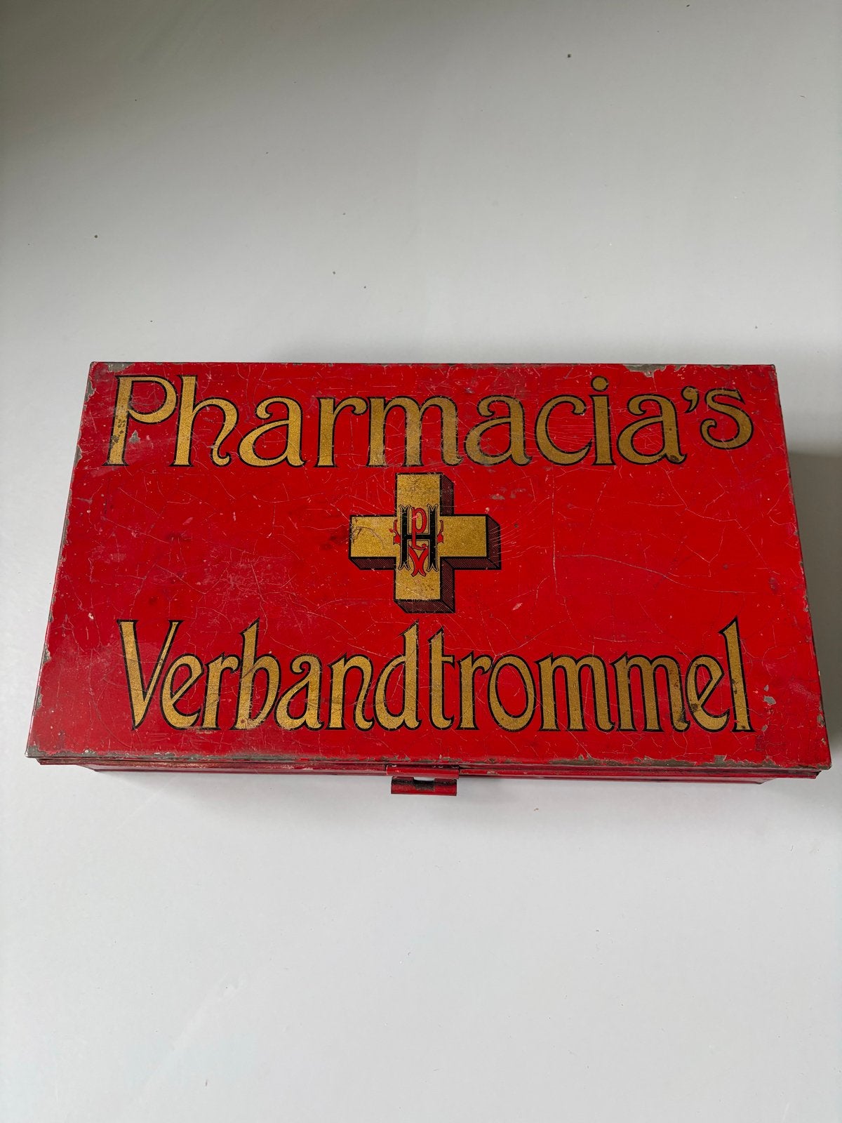 Antieke Pharmacia's Verbandtrommel A - Vintage EHBO-doos, Antiek en Kunst, Ophalen of Verzenden