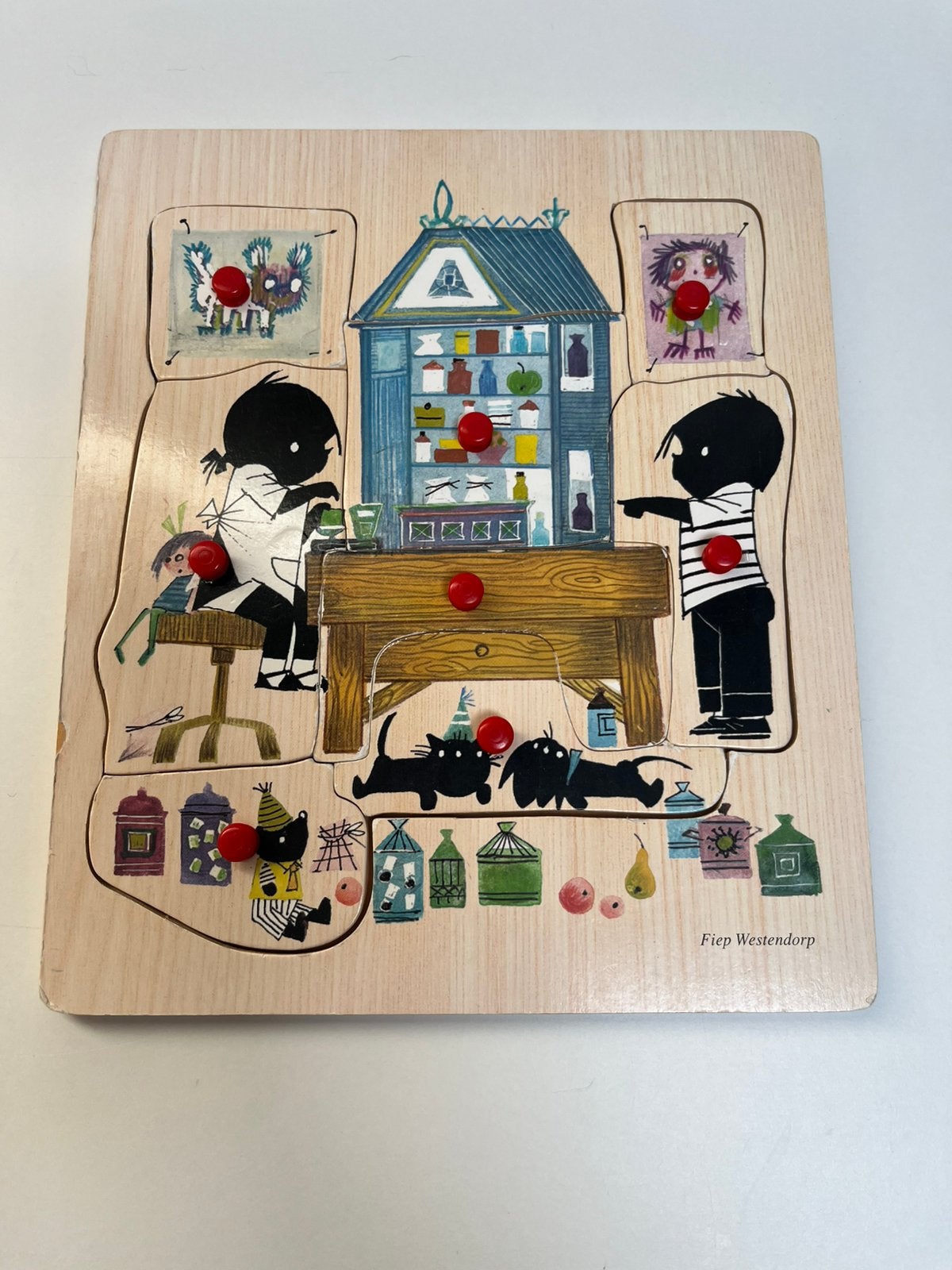 Vintage Fiep Westendorp hout puzzle, Ophalen, 10 tot 50 stukjes, Zo goed als nieuw